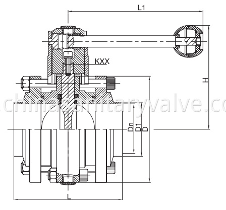 DIN Sanitary 3PCS Butterfly Valves Weld